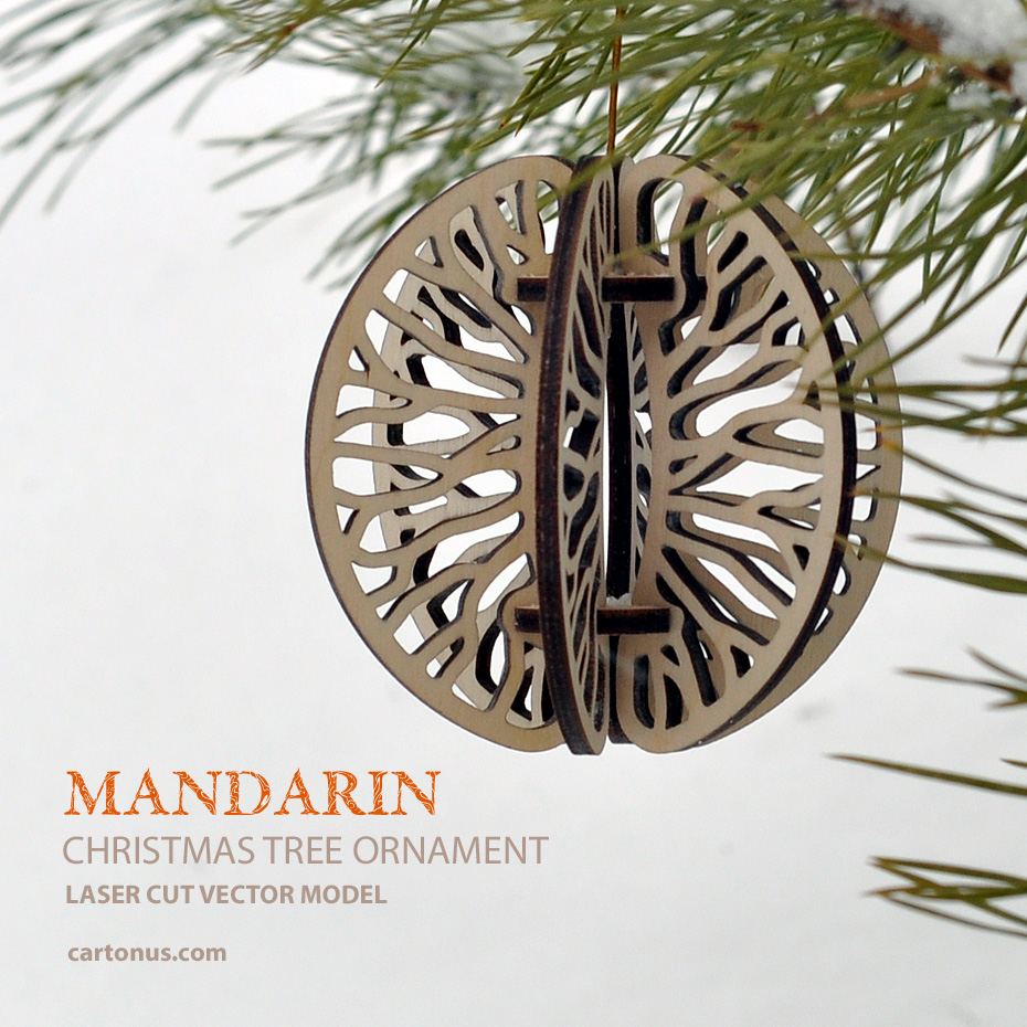 Mandarin
Looking for free Christmas decorations? Download these wonderful templates and create your own beautiful, unique, and festive Christmas decorations. Project plans of Christmas tree ornaments ready for laser cut.