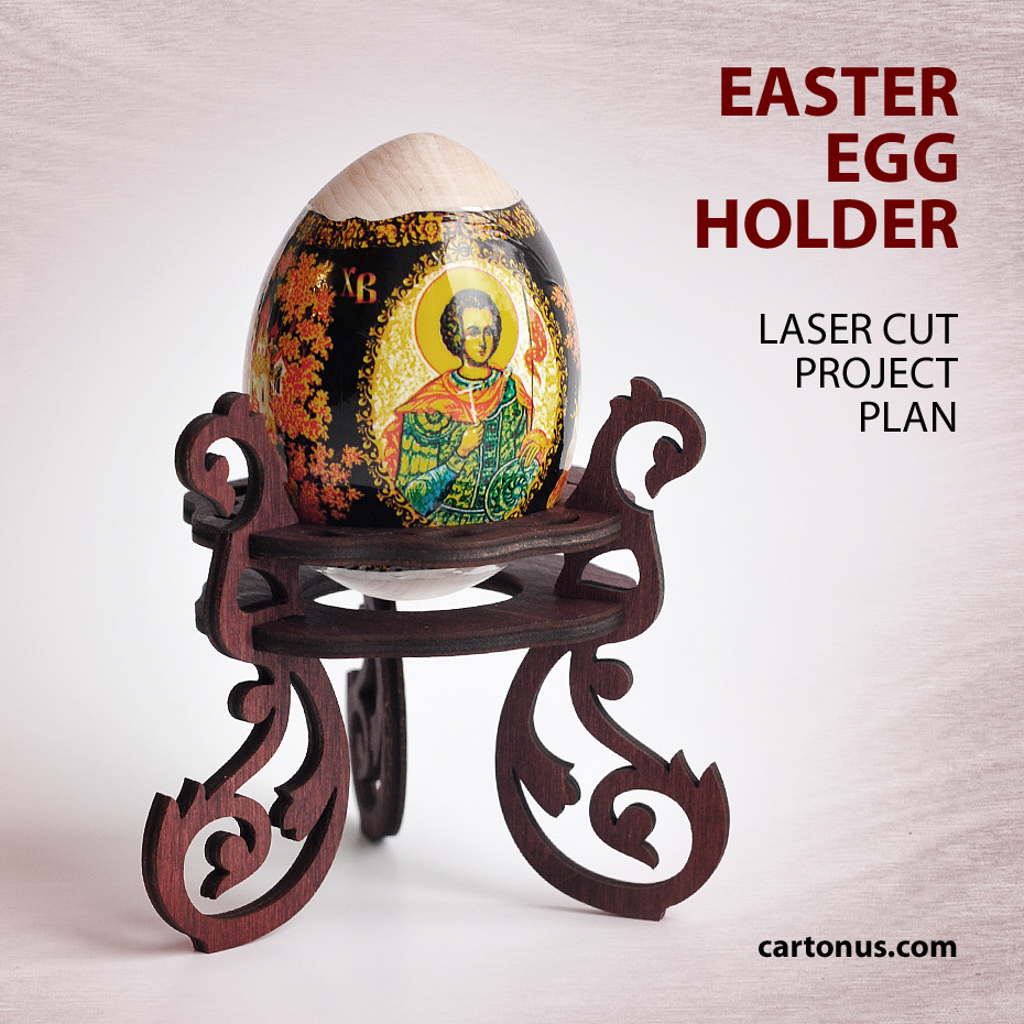 Candelabrum. Tealight candle holder / Easter egg holder. Project plan ready for laser cutting.