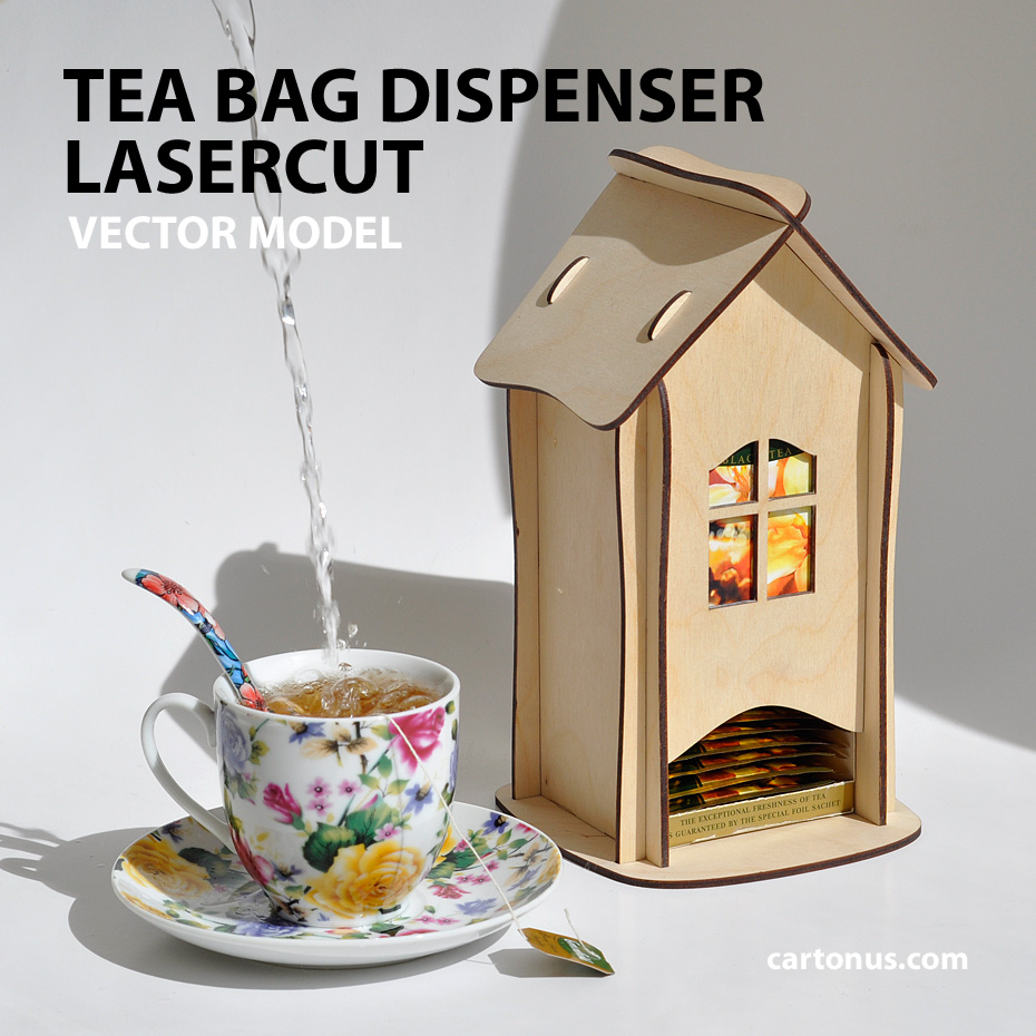 Tea bag dispenser of plywood