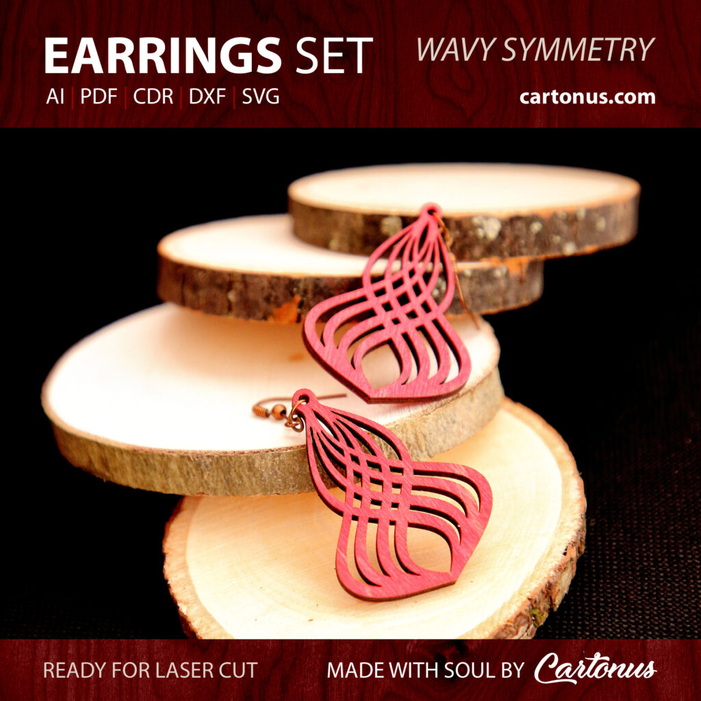 Earrings set Wavy symmetry