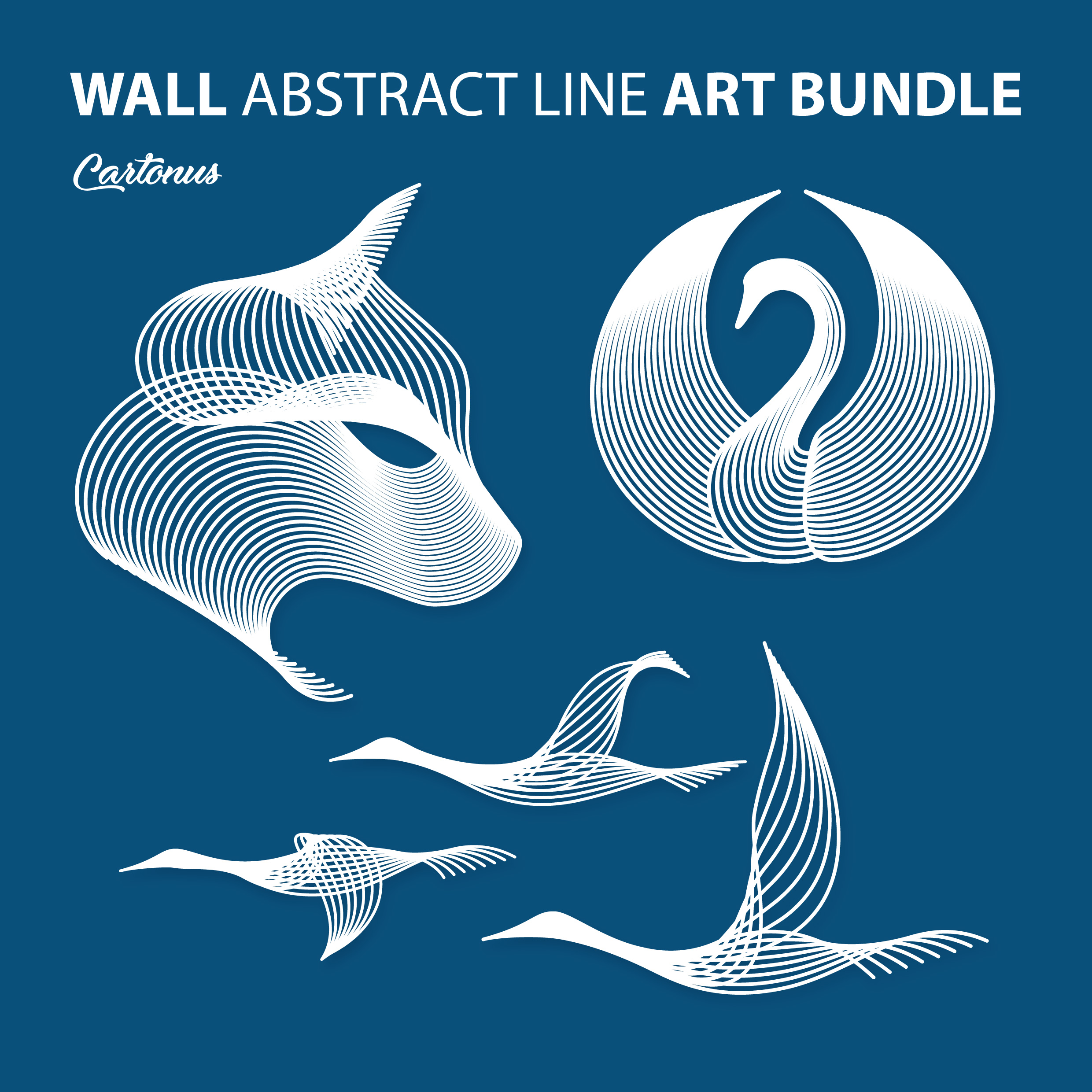 Wall abstract line art bundle