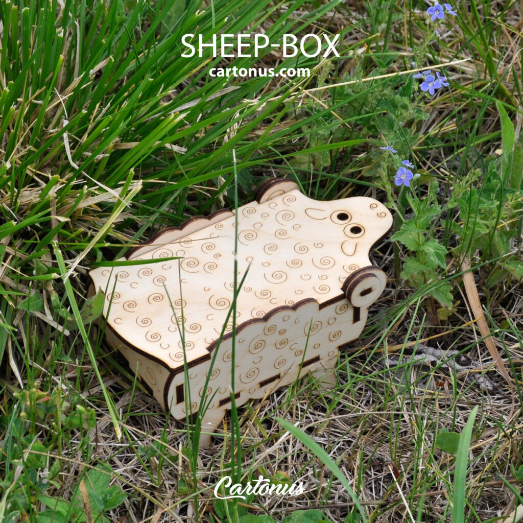 Sheep-box vector model. 
Ready for laser cut and laser engraving. 