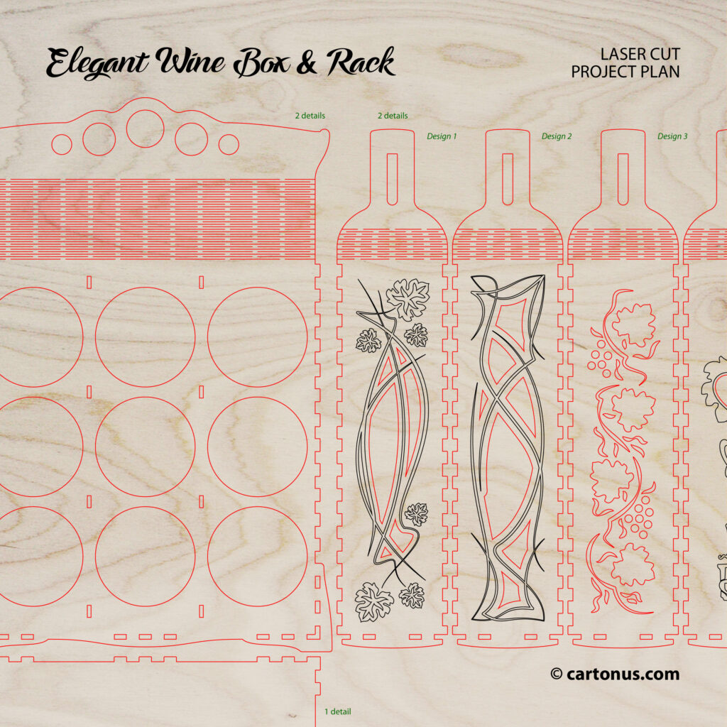 Plan. Elegant wine rack
Project plan for laser cut.