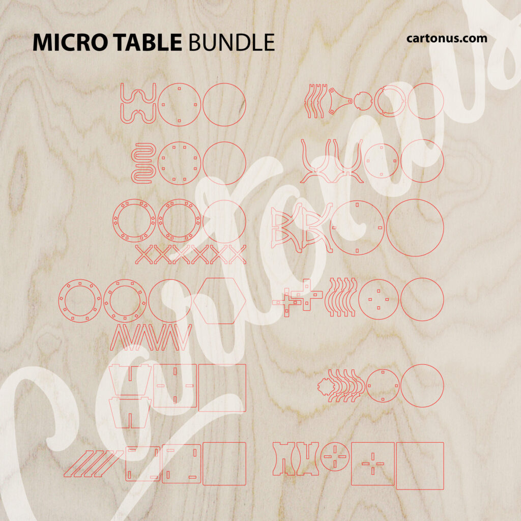 Micro table bundle. Plan fpor laser cutting