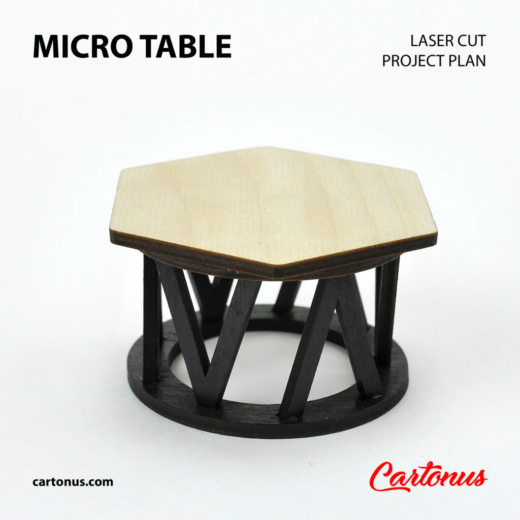 Micro table bundle. Project plan for laser cut. Table 9