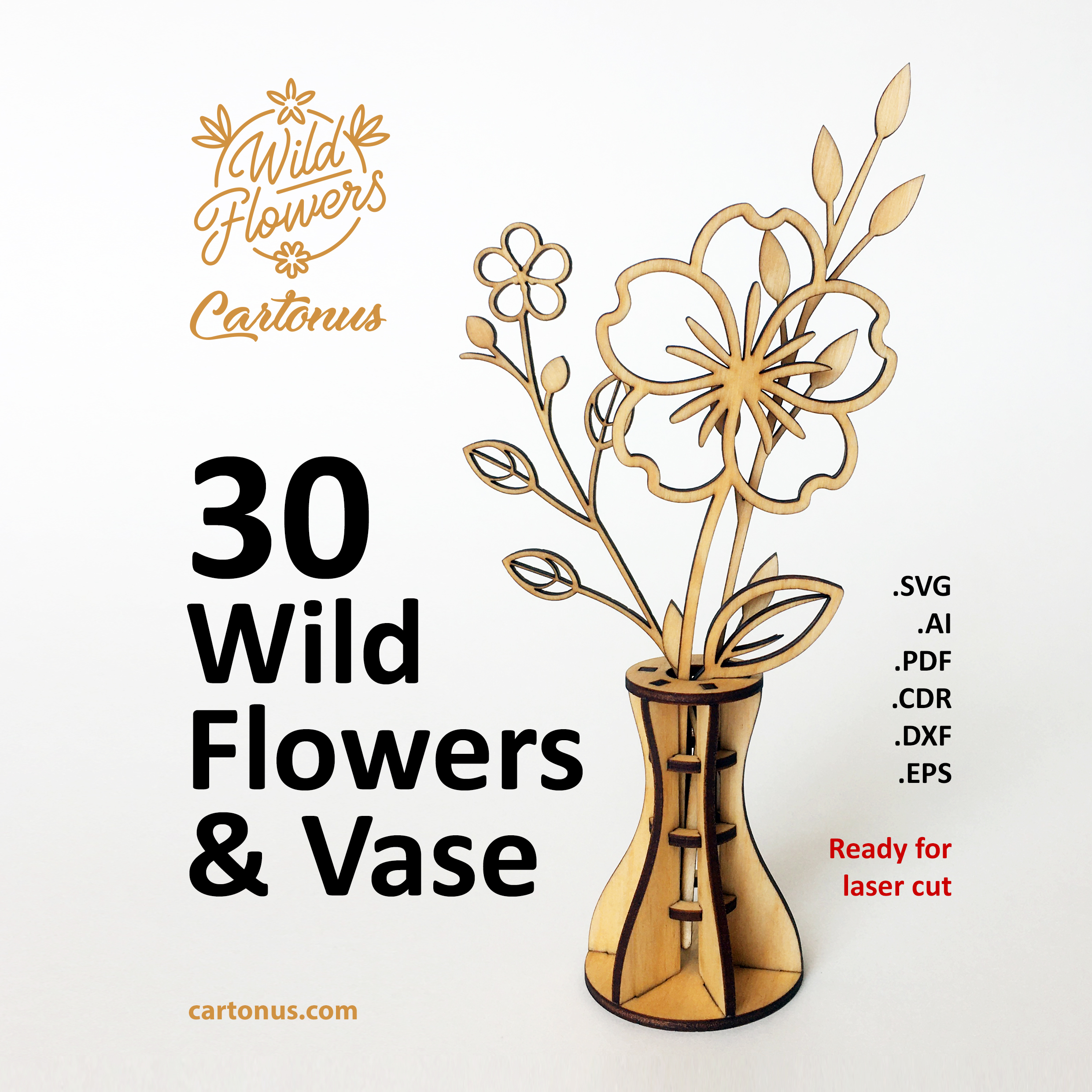 Wild flowers set & vase