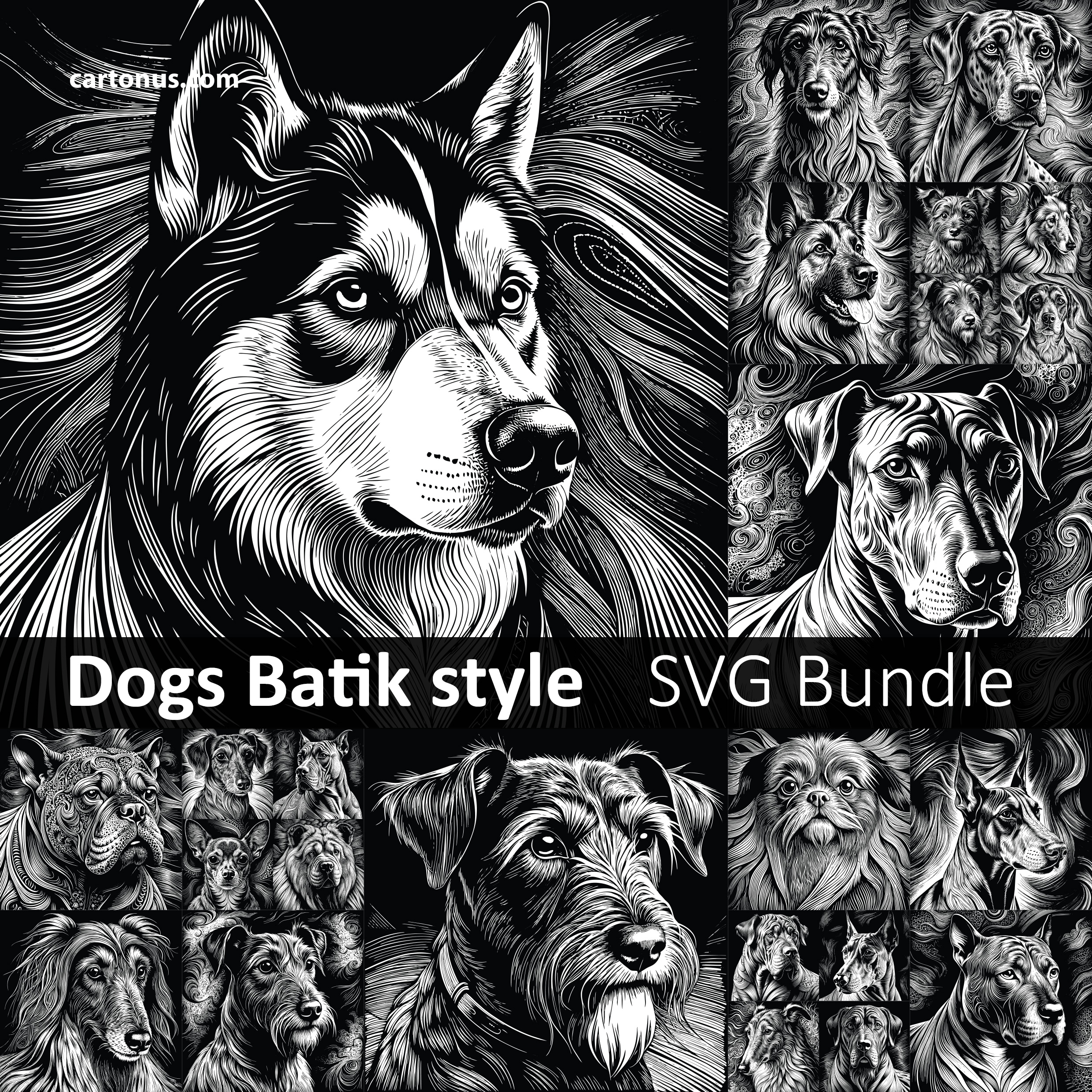 Dogs batik style bundle
