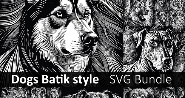 Dogs batik style SVG bundle