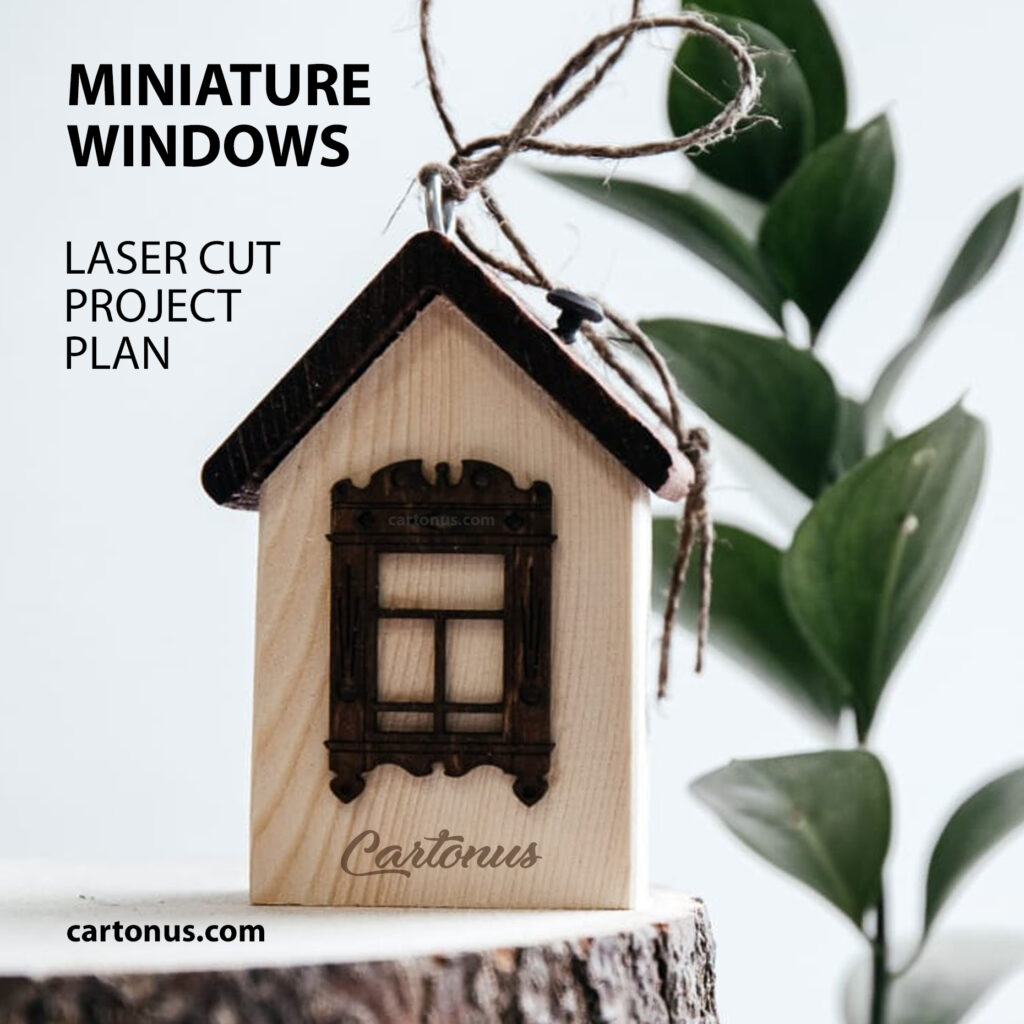 Miniature windows frame. Laser cut SVG file