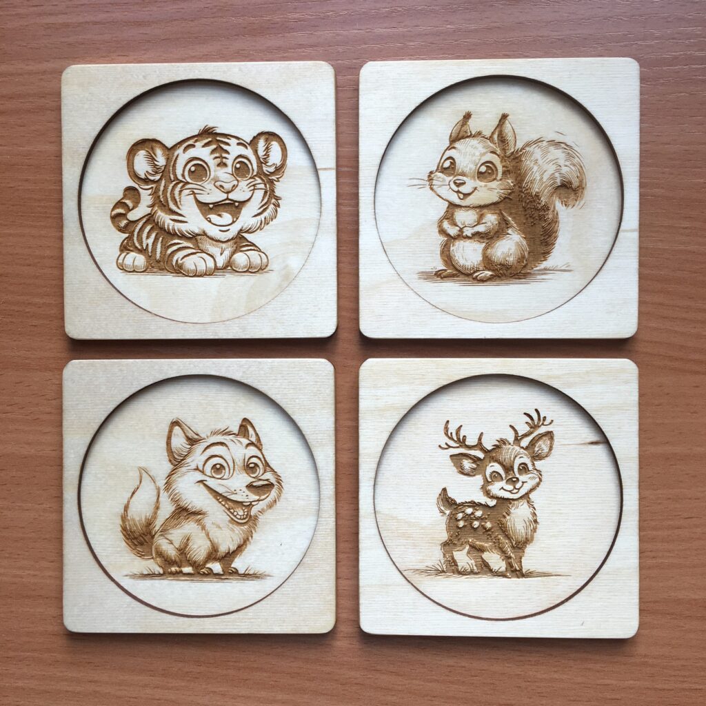 Mug Coaster – Beginner-Friendly Laser Cutting Project. Animals