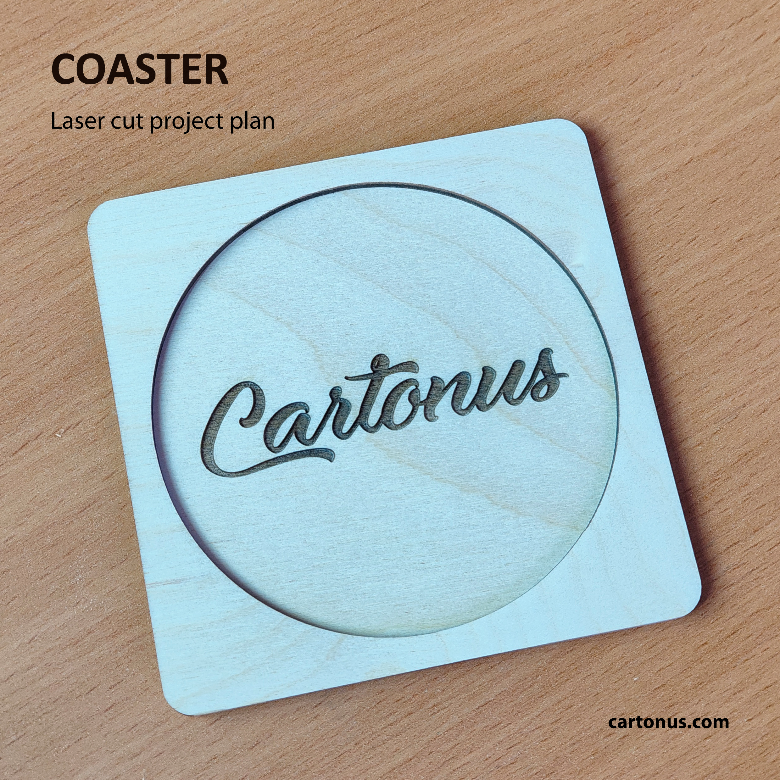 Mug Coaster – Beginner-Friendly Laser Cutting Project.